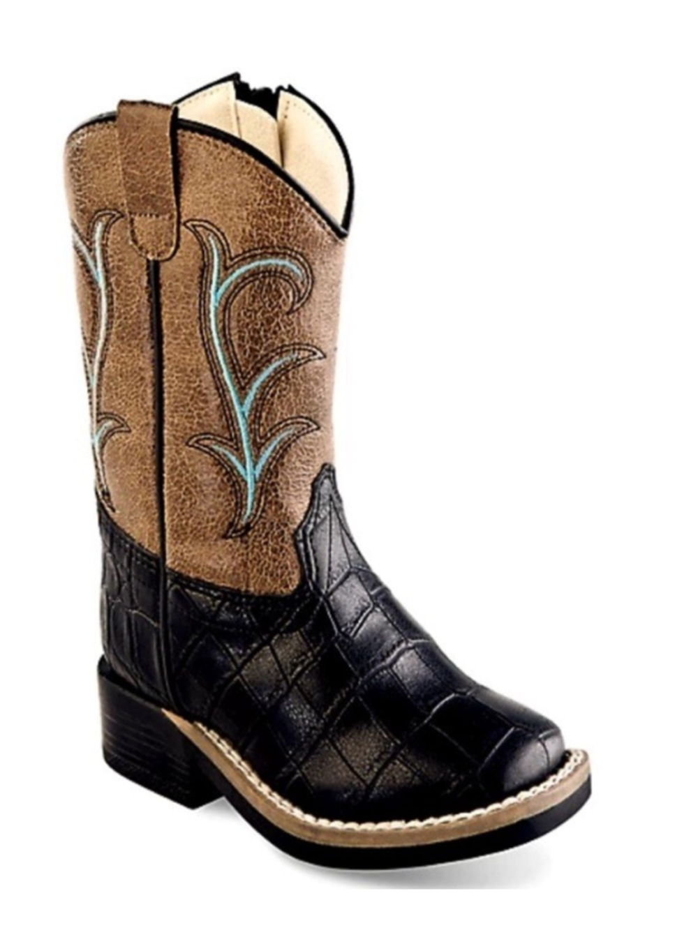 Old West Toddler Black Coco Print Cowboy Boots Size 4 New